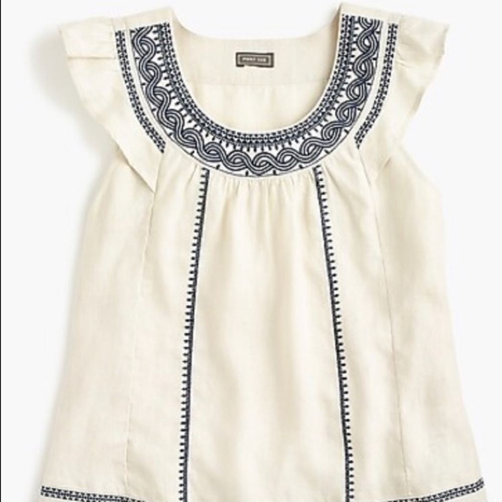 J.Crew Point Sur embroidered linen tank